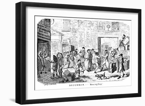 December - Boxing Day, 19th Century-George Cruikshank-Framed Giclee Print