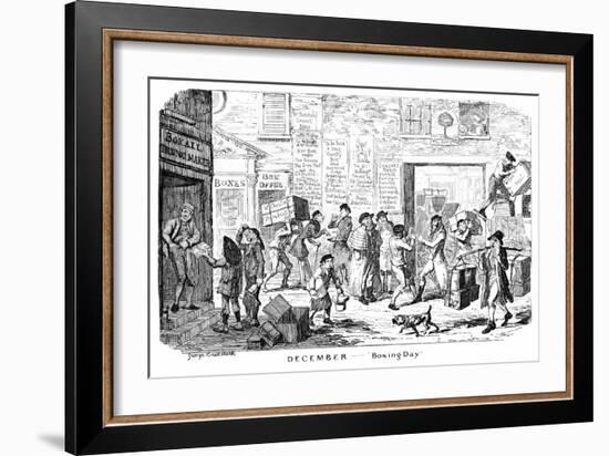 December - Boxing Day, 19th Century-George Cruikshank-Framed Giclee Print