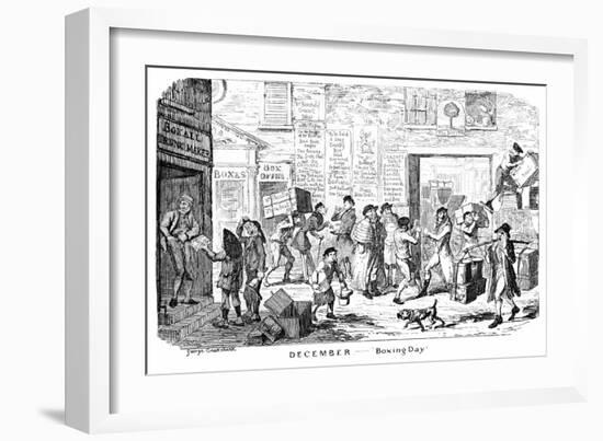 December - Boxing Day, 19th Century-George Cruikshank-Framed Giclee Print