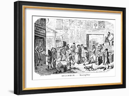 December - Boxing Day, 19th Century-George Cruikshank-Framed Giclee Print