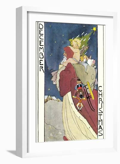 December Father Christmas-null-Framed Art Print