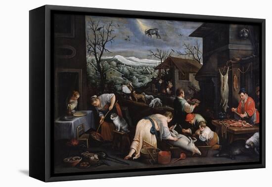 December (From the Series 'The Seasons), Late 16th or Early 17th Century-Leandro Bassano-Framed Premier Image Canvas