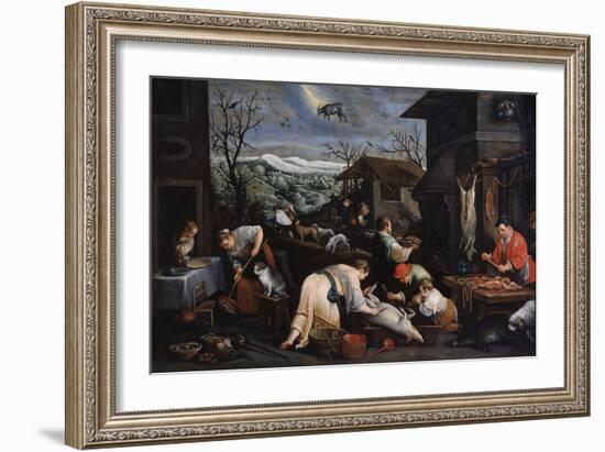 December (From the Series 'The Seasons), Late 16th or Early 17th Century-Leandro Bassano-Framed Giclee Print