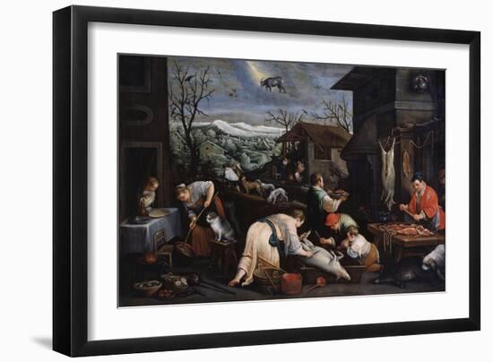 December (From the Series 'The Seasons), Late 16th or Early 17th Century-Leandro Bassano-Framed Giclee Print