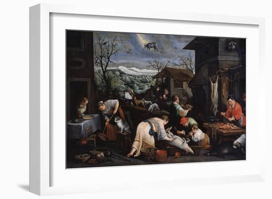 December (From the Series 'The Seasons), Late 16th or Early 17th Century-Leandro Bassano-Framed Giclee Print