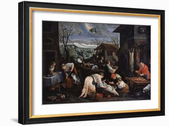 December (From the Series 'The Seasons), Late 16th or Early 17th Century-Leandro Bassano-Framed Giclee Print