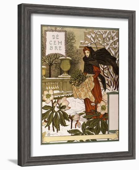 December, Illustration from the Fine Art Portofolio 'Le Mois', 1896-Eugene Grasset-Framed Premium Giclee Print