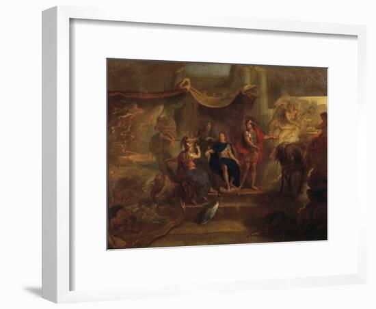 Decision to Make War on Dutch, Ceiling Painting from Galerie Des Glaces at Versailles, 1671-Charles Le Brun-Framed Giclee Print