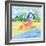 Deck Chair Flamingo-Paul Brent-Framed Art Print