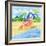 Deck Chair Flamingo-Paul Brent-Framed Art Print