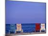 Deck Chairs, Ambergris Caye, Belize-Michael DeFreitas-Mounted Photographic Print