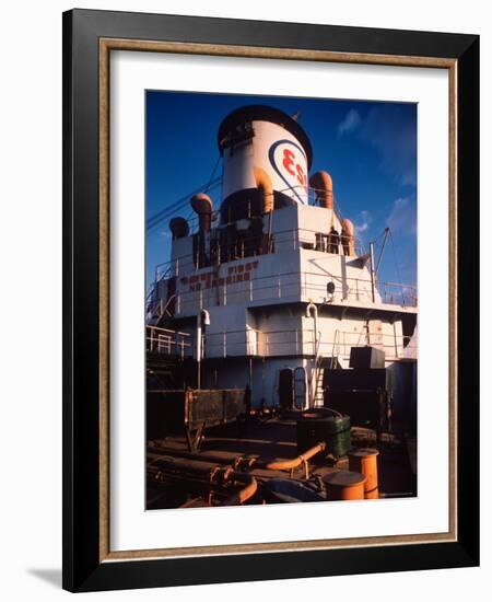 Deck of Esso Oil Tanker Little Rock, Docked at Sun Shipbuilding and Dry Dock Co. Shipyards-Dmitri Kessel-Framed Photographic Print