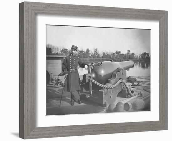 Deck of Gunboat Uss Hunchback During the American Civil War-Stocktrek Images-Framed Photographic Print