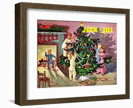 Deck the Halls - Jack and Jill, December 1950-Dorothea Cooke-Framed Giclee Print