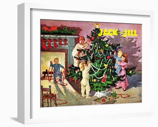 Deck the Halls - Jack and Jill, December 1950-Dorothea Cooke-Framed Giclee Print