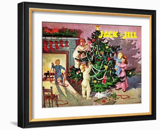 Deck the Halls - Jack and Jill, December 1950-Dorothea Cooke-Framed Giclee Print