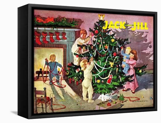 Deck the Halls - Jack and Jill, December 1950-Dorothea Cooke-Framed Premier Image Canvas