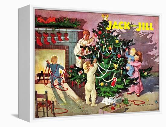 Deck the Halls - Jack and Jill, December 1950-Dorothea Cooke-Framed Premier Image Canvas