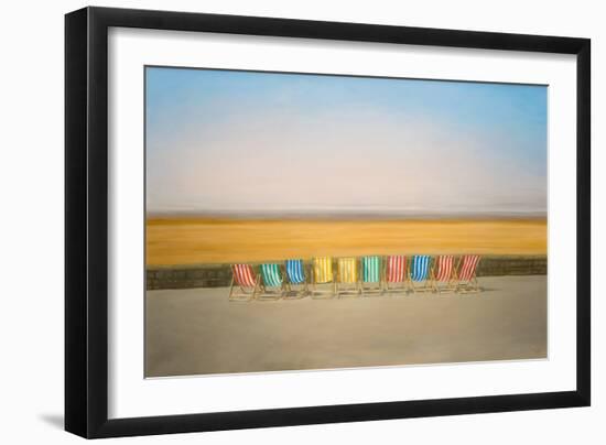 Deckchairs at Weston-Super-Mare, 2013 (Oil on Canvas)-Peter Breeden-Framed Giclee Print