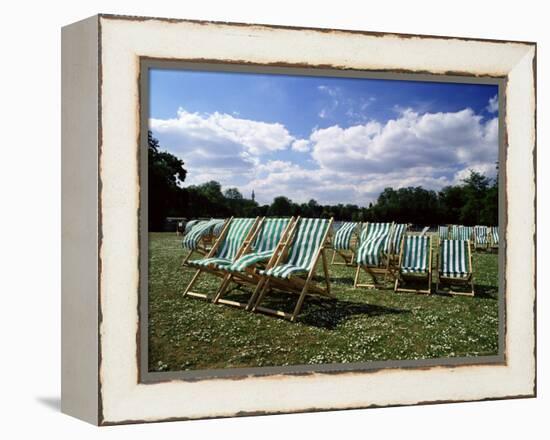 Deckchairs in Regents Park, London, England, United Kingdom-Adam Swaine-Framed Premier Image Canvas