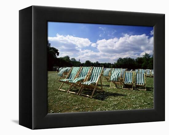 Deckchairs in Regents Park, London, England, United Kingdom-Adam Swaine-Framed Premier Image Canvas