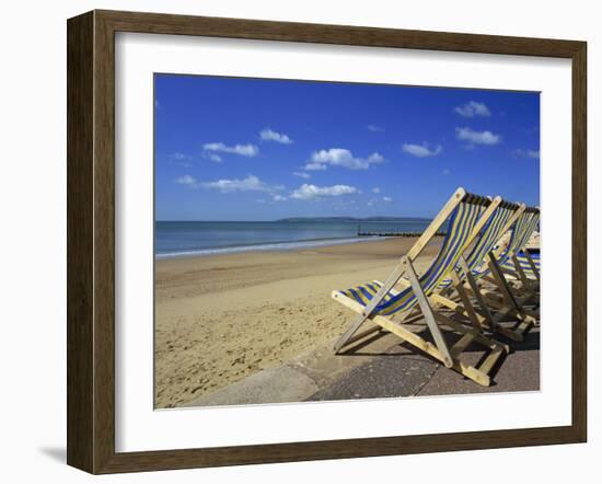 Deckchairs on the Promenade Overlooking Beach, West Cliff, Bournemouth, Dorset, England, UK-Pearl Bucknall-Framed Photographic Print