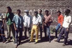 African American Members of the Street Gang 'Devil's Disciples' on a Graffiti Wall, 1968-Declan Haun-Photographic Print
