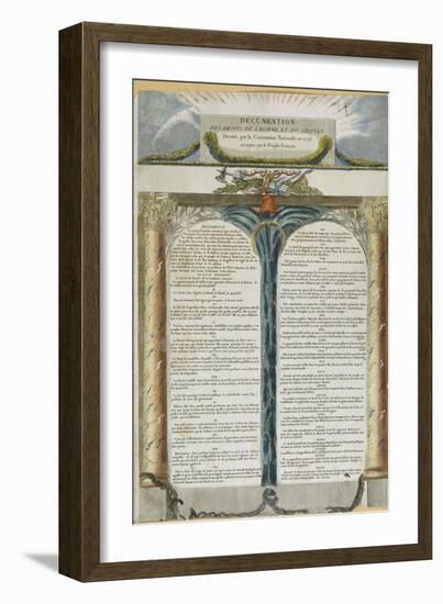 Déclaration des Droits de l'Homme et du Citoyen décrétés par la Convention Nationale en 1793,-null-Framed Giclee Print