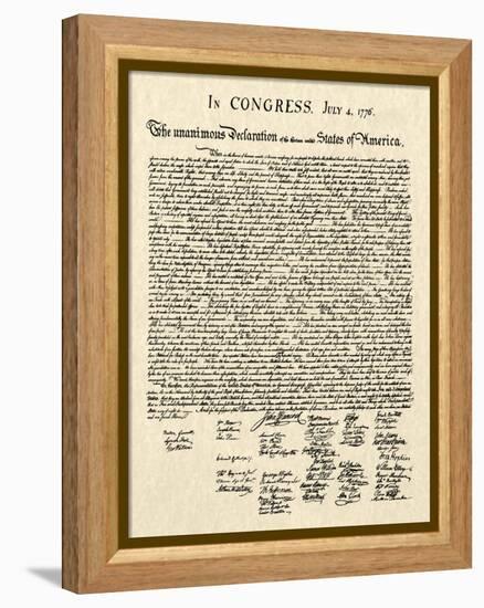 Declaration of Independence Doc.-null-Framed Stretched Canvas