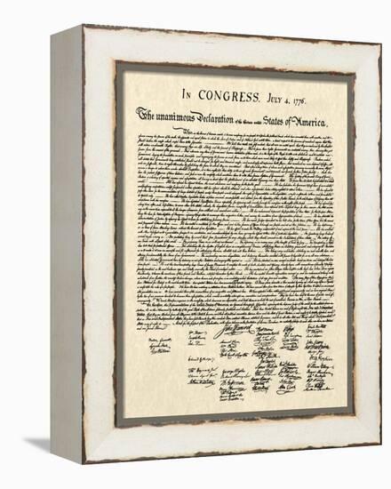 Declaration of Independence Doc.-null-Framed Stretched Canvas