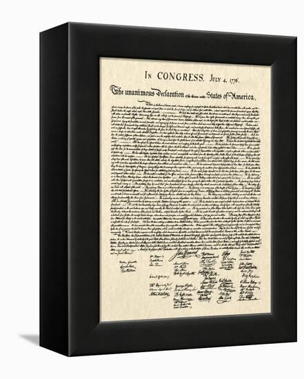 Declaration of Independence Doc.-null-Framed Stretched Canvas