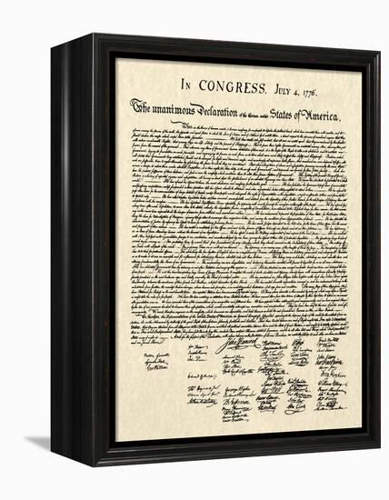 Declaration of Independence Doc.-null-Framed Stretched Canvas