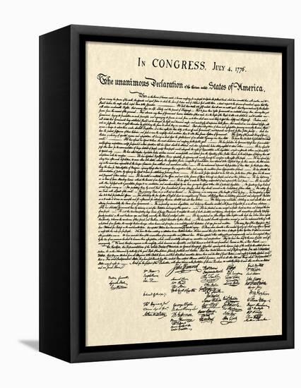 Declaration of Independence Doc.-null-Framed Stretched Canvas