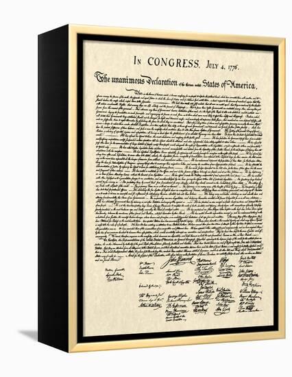 Declaration of Independence Doc.-null-Framed Stretched Canvas