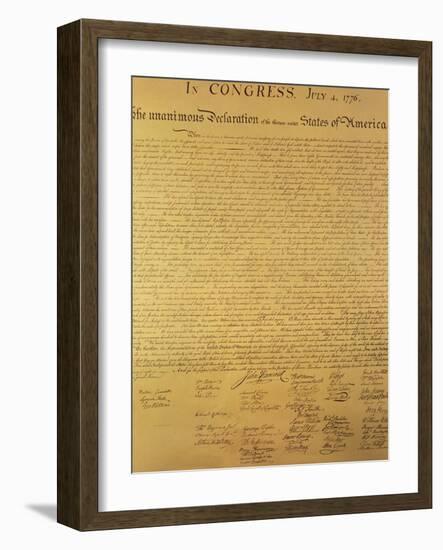 Declaration of Independence of the 13 United States of America of 1776, 1823 (Copper Engraving)-null-Framed Giclee Print