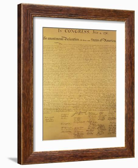 Declaration of Independence of the 13 United States of America of 1776, 1823 (Copper Engraving)-null-Framed Giclee Print