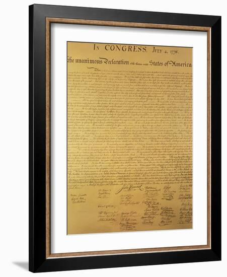 Declaration of Independence of the 13 United States of America of 1776, 1823 (Copper Engraving)-null-Framed Giclee Print