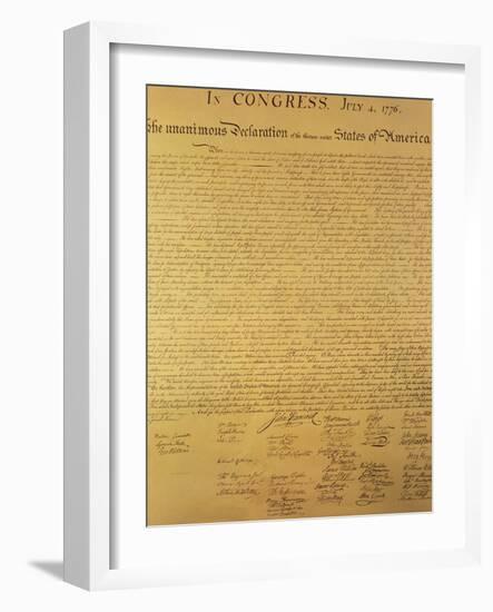 Declaration of Independence of the 13 United States of America of 1776, 1823 (Copper Engraving)-null-Framed Giclee Print