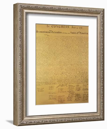 Declaration of Independence of the 13 United States of America of 1776, 1823 (Copper Engraving)-null-Framed Giclee Print