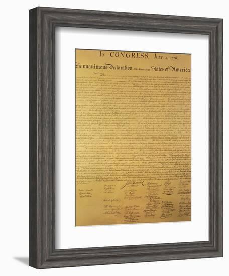 Declaration of Independence of the 13 United States of America of 1776, 1823 (Copper Engraving)--Framed Giclee Print