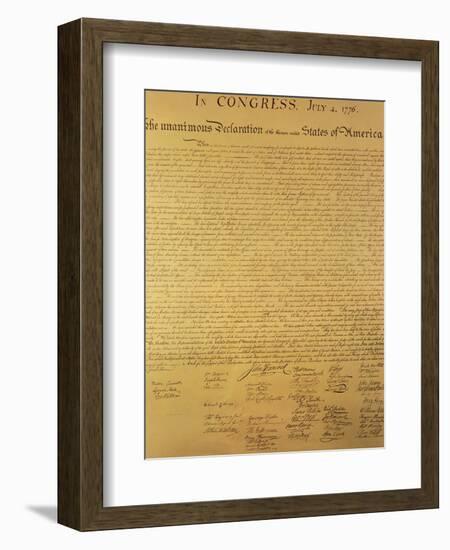 Declaration of Independence of the 13 United States of America of 1776, 1823 (Copper Engraving)--Framed Giclee Print