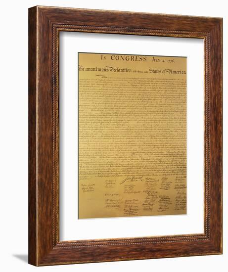 Declaration of Independence of the 13 United States of America of 1776, 1823 (Copper Engraving)-null-Framed Giclee Print