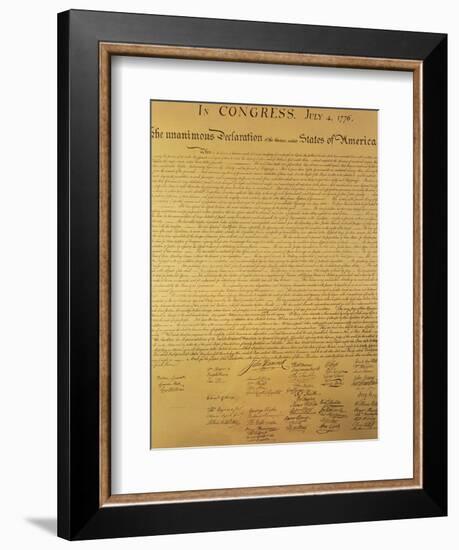 Declaration of Independence of the 13 United States of America of 1776, 1823 (Copper Engraving)-null-Framed Giclee Print