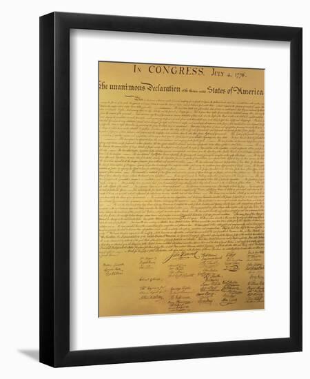 Declaration of Independence of the 13 United States of America of 1776, 1823 (Copper Engraving)-null-Framed Giclee Print