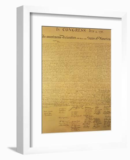 Declaration of Independence of the 13 United States of America of 1776, 1823 (Copper Engraving)-null-Framed Giclee Print