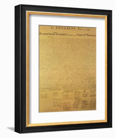 Declaration of Independence of the 13 United States of America of 1776, 1823 (Copper Engraving)--Framed Giclee Print