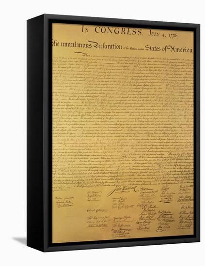 Declaration of Independence of the 13 United States of America of 1776, 1823 (Copper Engraving)-null-Framed Premier Image Canvas