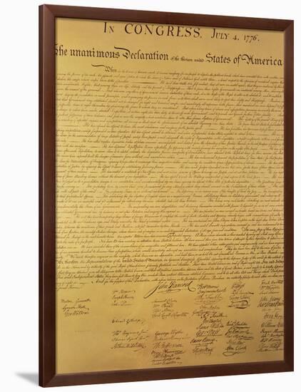 Declaration of Independence of the 13 United States of America of 1776, 1823 (Copper Engraving)-null-Framed Giclee Print