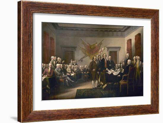 Declaration of Independence-John Trumbull-Framed Art Print