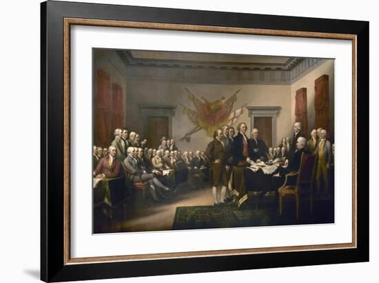 Declaration of Independence-John Trumbull-Framed Art Print